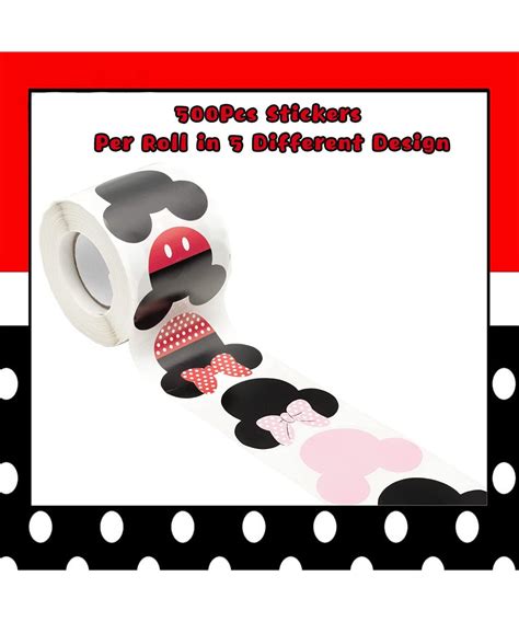 500Pcs Mouse Head Stickers 2.36 x 2.16 Inch Big Size PVC Mouse Stickers Labels Gift Tags for ...