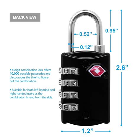 TSA Luggage Locks (2 Pack) - 4 Digit Combination Steel Padlocks - Approved | eBay