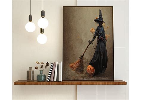 Art Printable for Witch Riding Broom Graphic by Draw Custom · Creative ...