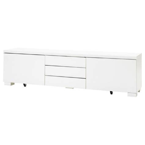 Ikea White Lacquer High Gloss TV Unit - AptDeco