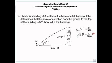 Calculate Angles of elevation and depression using trigonometric functions.wmv - YouTube