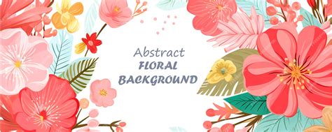 Premium PSD | Floral banner abstract background template