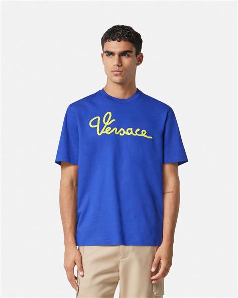 Versace Nautical Logo T-Shirt Blue | VERSACE US