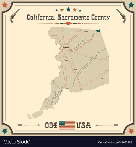 Large and accurate map of sacramento county Vector Image