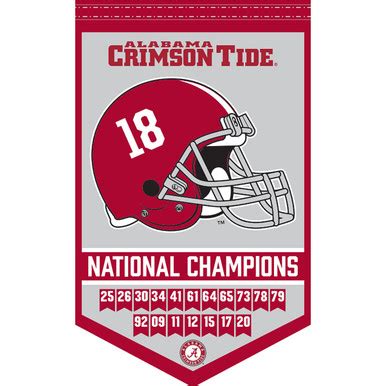 Alabama Crimson Tide 18 Time Football National Champions Banner - State ...