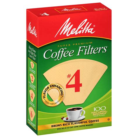 Melitta #4 Cone Coffee Filters, Natural Brown, 100 Count (Pack of 6)- Buy Online in United Arab ...