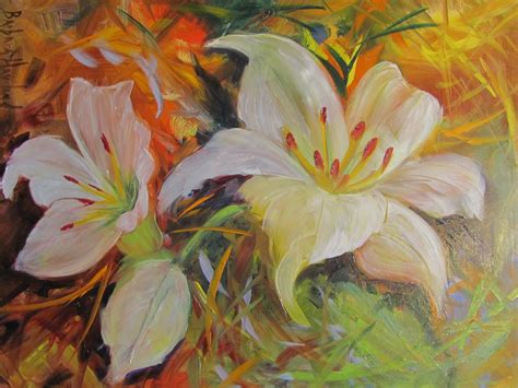 Artists Of Texas Contemporary Paintings and Art: Abstract White Lilies ...