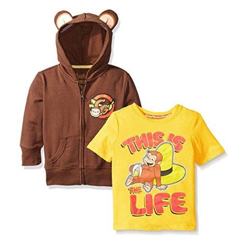 Curious George Zip Up Hoodie and Short Sleeve Tee (2T, Br... https://www.amazon.com/dp ...