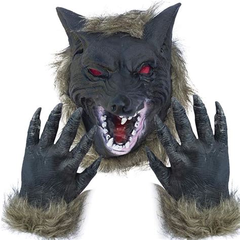 Amazon.com: Lynkaye Holloween Horror Mask Party Cosplay Costume Werewolf Dress Up Mask - Wolf ...