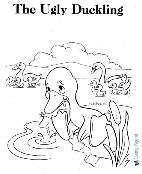 The Ugly Duckling Coloring Page 01 - A Fairy Tale