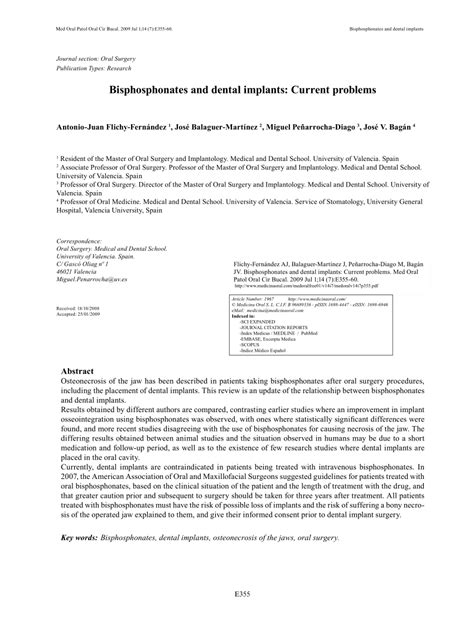 (PDF) Bisphosphonates and dental implants: Current problems