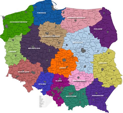 Clipart - Poland, voivodeship, district