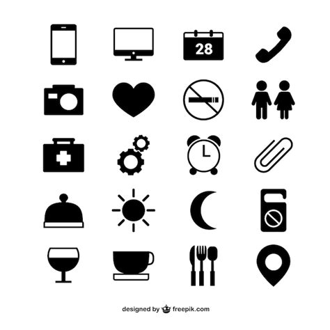 Free Vector | Hotel room icons