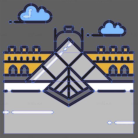 The Louvre vector illustration