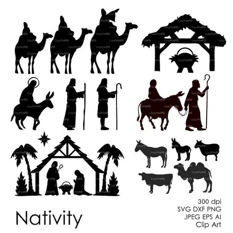 Printable Nativity Silhouette - Customize and Print