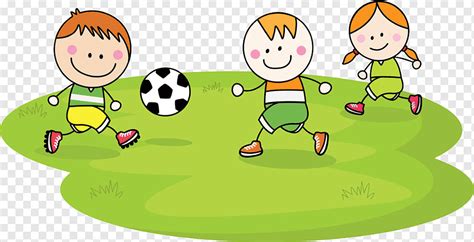 Three children playing soccer, Child Football Cartoon, Children play, food, painted, sport png ...