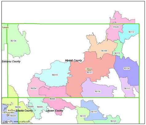 Modoc County Zip Code Map - Alturas, CA Zip Codes