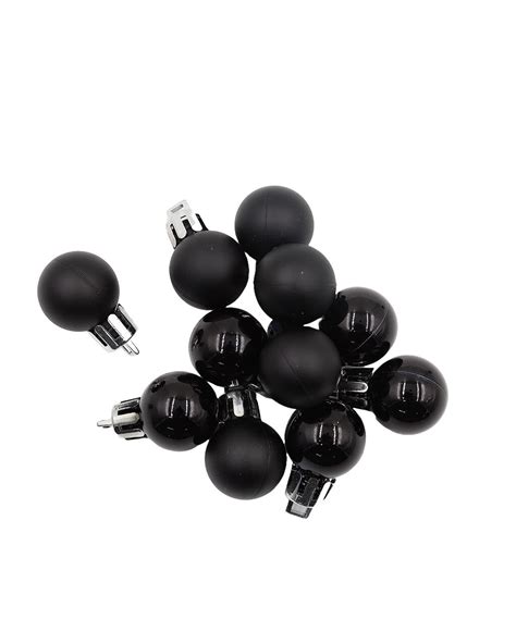 Black 20mm Christmas Baubles Pearl Matt 30 Pack