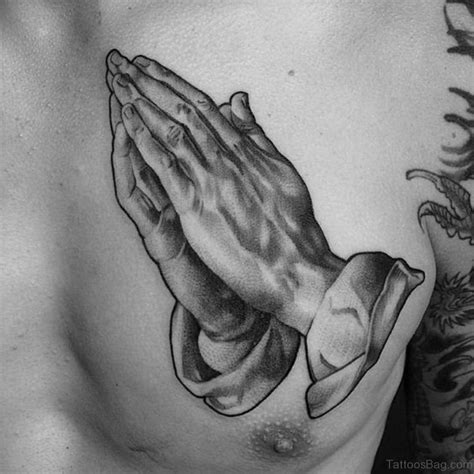 51 Stylish Praying Hands Tattoos On Chest