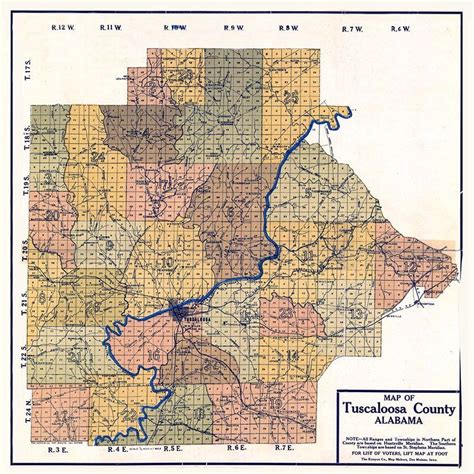 1920 Map of Tuscaloosa County Alabama - Etsy in 2024 | Map, Map tube, Tuscaloosa