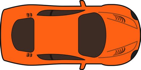 Clipart - Orange Racing Car (Top View)