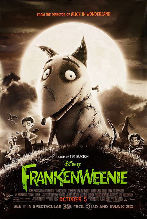 Frankenweenie Original 2012 U.S. One Sheet Movie Poster | Peliculas ...