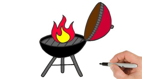 How to Draw Barbecue B-B-Q Grill | Easy Drawing Tutorial - YouTube