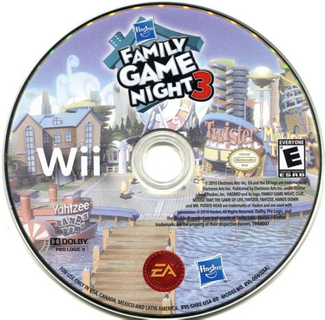 Hasbro Family Game Night 3 (2010) Wii box cover art - MobyGames