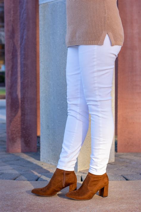 How to Wear White Jeans in Winter - Dressed for My Day