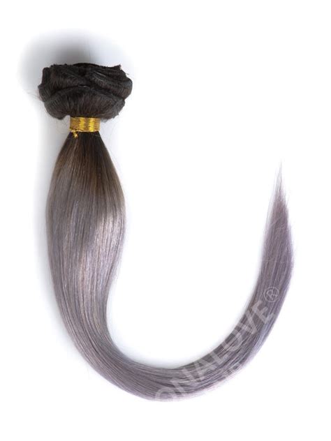 Black to Silver Ombre Clip In Hair Extensions CD007 - Hair Extensions ...