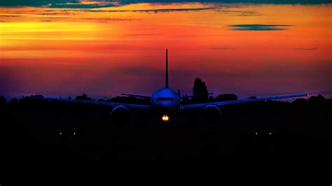 Download wallpaper 1920x1080 airplane, sunset, sky full hd, hdtv, fhd ...