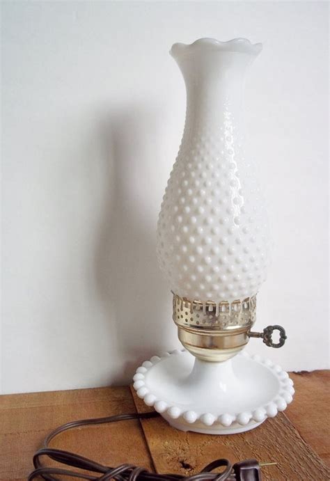 Vintage White Hobnail Milk Glass Hurricane Lamp by SPARKLESandSASS