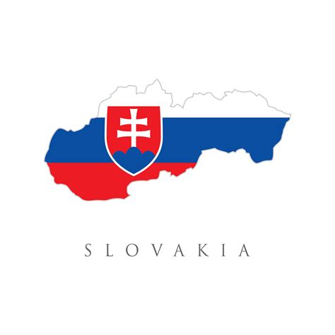 Map of Slovakia in Slovakia flag colors. Flag with coat of arms of the Slovak Republic. Slovakia ...