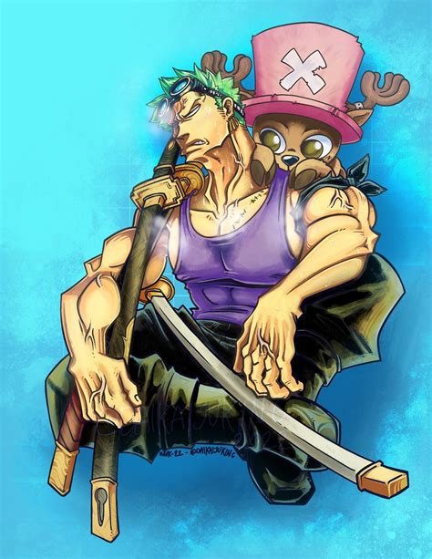 Badass Zoro and Chopper fanart by my friend @daiKaijuKing! : r/OnePiece