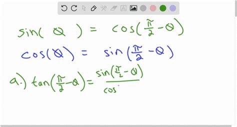 SOLVED:Verify the Cofunction Identities for tangent, secant, cosecant ...