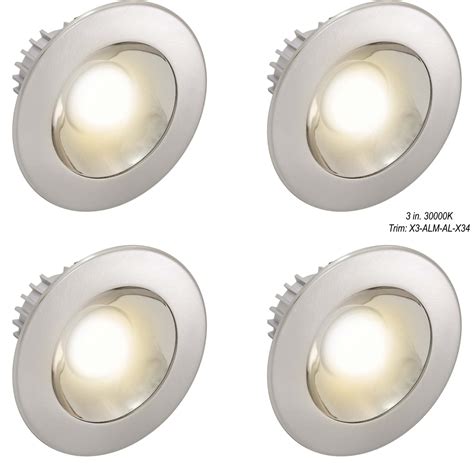 3 in./4 in. Integrated LED Recessed Trim Can Light with Trims 3000K (4 pack) with 3" INSERT FOR ...