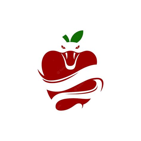 Premium Vector | Snake with apple fruit logo design template