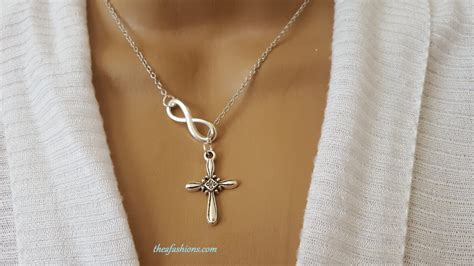 Silver Infinity Cross Necklace Infinity Necklace by TheaFashions