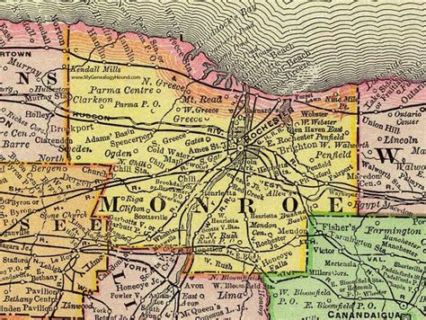 Monroe County, New York 1897 Map by Rand McNally, Rochester, NY