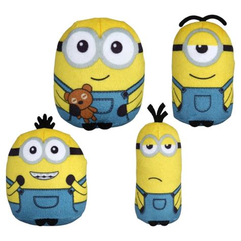 Minions - Set of 4 Assorted Mini Plush 3.5 in. Kevin Otto Stuart & Bob ...