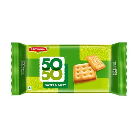 HOME DELIVERY of Britannia 50-50 Sweet & Salty Biscuits Packet- 200 ...