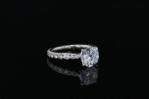 Classic Round Center Solitaire Pave' Diamond Engagement Ring - Nathan ...