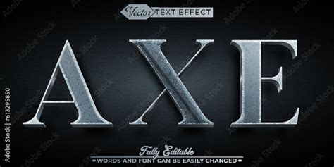 Worn Axe Editable Text Effect Template Stock Vector | Adobe Stock