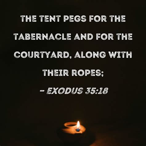 Exodus 35:18 the tent pegs for the tabernacle and for the courtyard ...