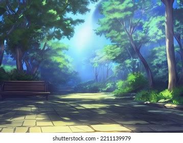 Forest Park Bench Anime Backgrounds 02 Stock Illustration 2211139979 | Shutterstock