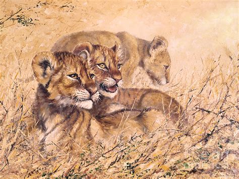 Lion Cub Painting at PaintingValley.com | Explore collection of Lion Cub Painting