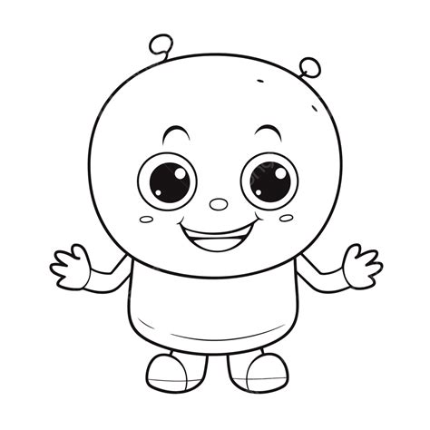 Alien Baby Coloring Pages Outline Sketch Drawing Vector, Mega Drawing, Mega Outline, Mega Sketch ...