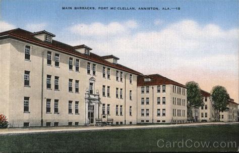 Main Barracks, Fort McClellan Anniston, AL Postcard