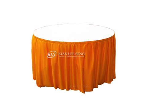 Round table with skirting: 4.5-ft – Kian Lee Seng Chairs & Tables Rental Pte Ltd