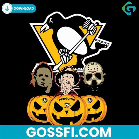 Pittsburgh Penguins Halloween Horror Movie Pumpkin Svg - Gossfi.com